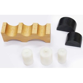 BENCH WIZARD 6 Piece Forming Set | Includes Nylon & Rubber Blocks | Ideal for Bending Sheet Metal | 7" x 2.25" x 2" Wood Base | Preserve Metal Finish When Shaping & Forming Metal