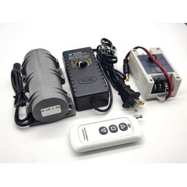 24V DC Motor 3800rpm Strong Vibration Industry Mini Vibration Motor Sturdy Plastic Shell Rotary Speed Vibrating Motor for Massage Bed Chair Medical Instruments(24V Motor+Power +Remote Control)