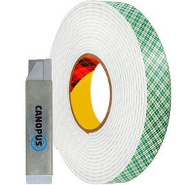 CANOPUS Double Sided Foam Tape for Craft and Card Making Projects, Heavy Duty Adhesive Mounting Tape 4016 (1in x 5yd)