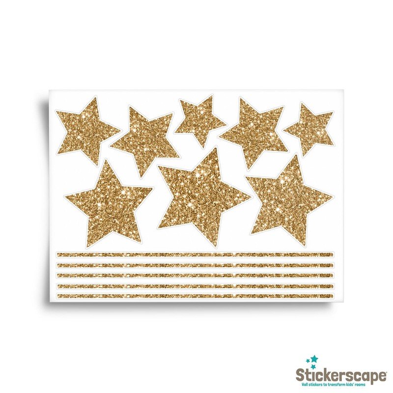 Stickerscape Christmas Stars Window Stickers (Gold Stars - 1 Sheet)