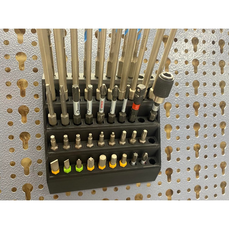 Holder for 50 Bits for Küpper Perforated Wall and Euro