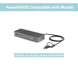 PowerHOOD 150W AC/DC Adapter Compatible with StarTech.com Universal Laptop Docking Station Hybrid USB-C/USB-A Dock DK30C2DPEP 19.5VDC 19.5 Volt 19.5 Volts Power Supply Cord Battery Charger Cable PSU