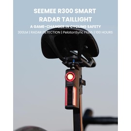 MagicShine SEEMEE R300 Smart Radar Taillight,High-Power LED ANT+ Enabled Radar System 270° Wide Viewing Angle Lock Function Mode Memory Function IPX6 Waterproof Rear Light