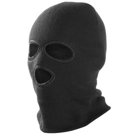 TRIXES Unisex Full - Face Balaclava Hood Black - SAS Style 3 holes - Perfect for Snowboarding, Skiing, Cycling and Winter - One Size