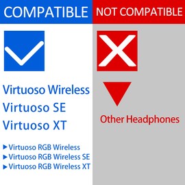 Sixsop Virtuoso XT Upgrade Thicker Earpads - Earpads Compatible with Virtuoso RGB Wireless SE Gaming Headset Replacement Ear Pads/Ear Cushion/Ear Cups (Black Mesh)