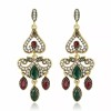 Unbranded Unique Victorian Era Red Green & Clear Crystal Filigree
