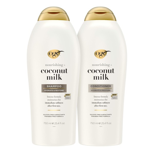 OGX Shampoo and Conditioner Set, Nourishing + Coconut Milk, Sulfate