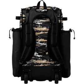 Boombah Superpack Hybrid Rolling Bat Bag - Wheeled & Backpack Version - Razor Black/Vegas Gold/White