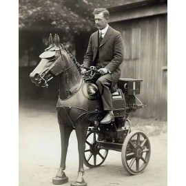 Horse-drawn Carriage Motorcycle © 1900 Reprint from its original Scan 8X11 inch