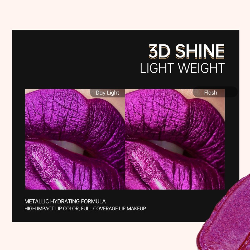 Depuplum Chocolate Lipsticks for Women Metallic Lipstick Long Lasting Non