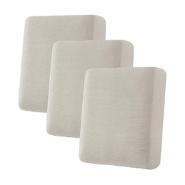 H.VERSAILTEX Super Stretch Individual Seat Cushion Covers - Sofa & Couch Cushion Slipcover Sets - Thick Jacquard Textured Twill Fabric (3 Piece, Island Fossi)