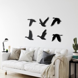 DEKADRON Metal Wall Decor, Flying Geese, Home Living Room Decor, Wall Sign, Metal Wall Art, Interior Decoration, Indoor Outdoor Hangings (Set of 3)