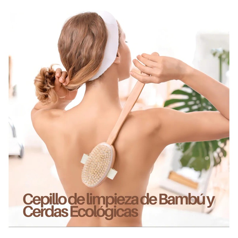 Cepillo Corporal Universo Linea Cerdas Naturales Mango Removible