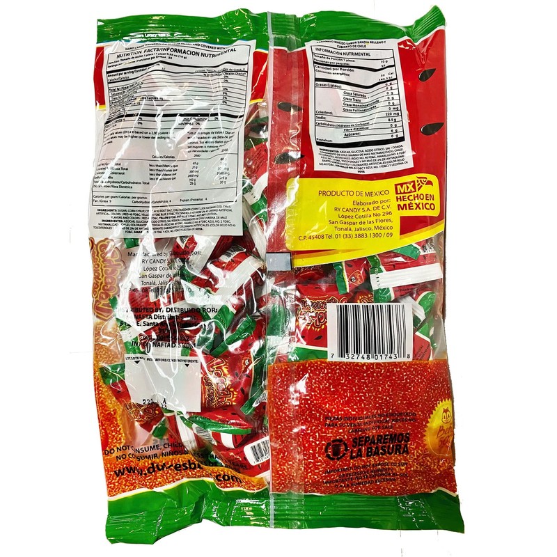 BENY LOCOCHAS REVOLCADAS WATERMELON FLAVOR CHILI COATED HARD CANDY 1LB