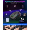 E-YOOSO Gaming Mouse, Tri-Modes Wireless/Bluetooth/Wired Rechargeable RGB Gamer Mouse with