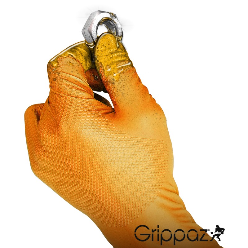 Grippaz Nitrile Gloves (Pack of 50) Latex-free Work Gloves, Extremely