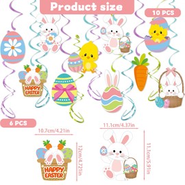 KSVFTB 10 Pcs Easter Decorations, Easter Hanging Decorations, Easter Banner, Easter Decoration, Easter Decor, Cute Bunny Eggs Party Decor, Diy Easter Party Decorations