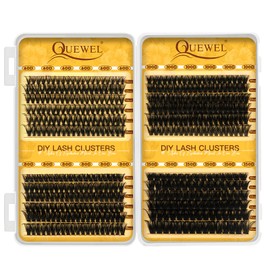 QUEWEL Cluster Lashes 4 Stile 450 STK Einzelne Wimpern 10-18 mm Wimpern Extensions geeignet für Anfänger, Lash Extension wiederverwendbar, Natürliches Make-up selbst zu Hause(60+80+100+150D-B)