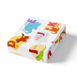 Learning Alphabet Comforter Cover for Kids Room Decor Cute Cartoon English Alphabet Bedding Set for Child Boys Girls,Animal ABC Pattern Duvet Cover Ocean Sealife 26 Letters Bedroom Decor Twin Size