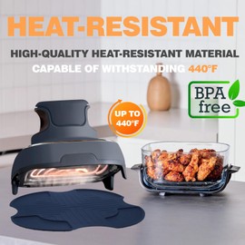 Ninja Crispi Air Fryer Crisper Tray for Ninja Foodi and Air Fryer Models Non Stick, Air Fryer Trivets Silicone for Ninja Crispi Airfryer Accessories Compatible with XL and Standard Models (Blue)