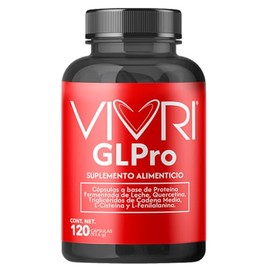 VIVRI GLPro Suplemento Nutricional  Protena de Leche Fermentada, MCT, Glucomanano y Quercetina  Frmula Natural  120 Cpsulas para 30 Das               