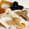 Women's 2023 Winter Plush Hair Claw Clip - Simple Back Head Hair Accessory One Size/Beige Triangular Fur Grip 20ea