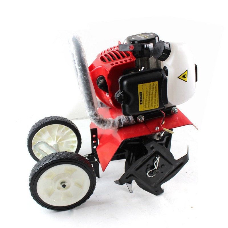 Mini Tiller Cultivator, Commercial 2HP 52CC Air-Cooled 2 Stroke Single