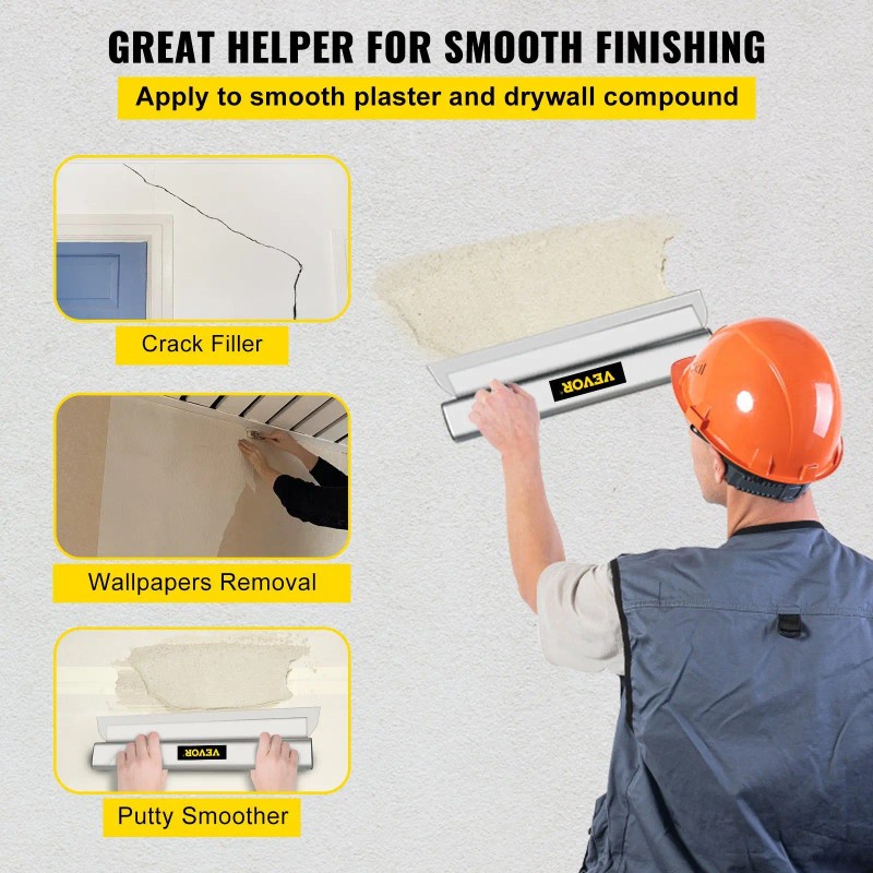 32 Inch Stainless Steel Spatula Aluminum Blade For Gyprock Drywall