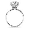 Solid Sterling Silver Romantic Flower Style 6-Prong Set 2.0 CT