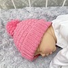 Knitting Pattern for 3 Pompom Baby Hats, 2 Sizes, Baby