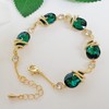Navachi 18k Gold Plated Water Drop Crystal Green Zircon Five