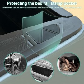 FASTCHE Stake Pocket Cover for 2023-2026 Chevy Colorado/GMC Canyon Truck Rear Holes Caps Bed Rail Holes Plugs Covers,Rear Bed Rail Stake Pocket Plugs Hole Caps Accessories (2PCS,TPE Plastic Material)