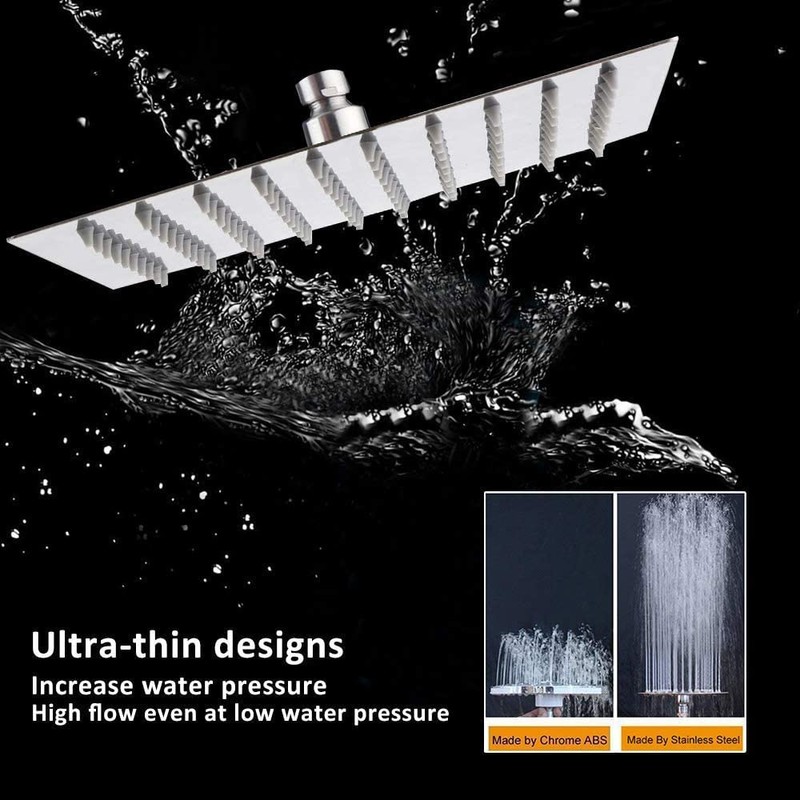 Rain Showerhead, 10 Inch Square Shower Head, Made from 304