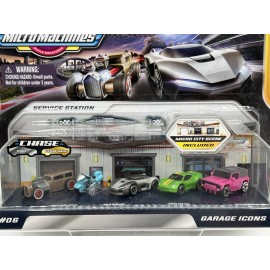 Micro Machines GARAGE ICONS #06 SERVICE STATION 5 Pack with RARE SILVER Series 2