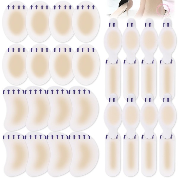 Benaewa 32 Pcs Blister Plasters for Feet, Invisible Blister Bandages