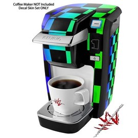 WraptorSkinz Decal Style Vinyl Skin compatible for Keurig K10 / K15 Mini Plus Coffee Makers Rainbow Checkerboard (COFFEE MAKER NOT INCLUDED)