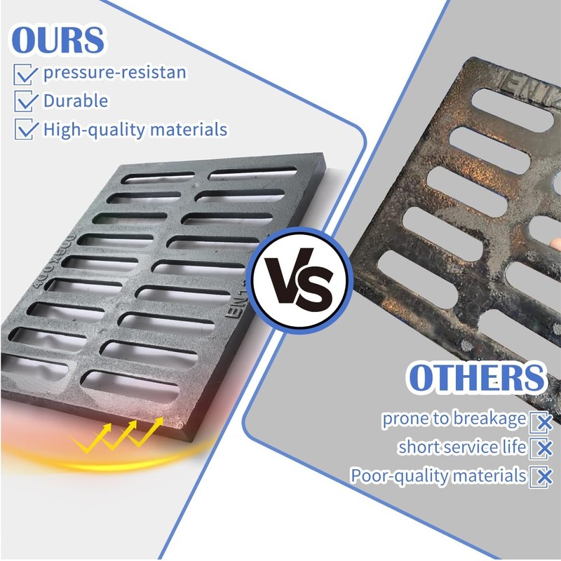 Cast Iron Drain Grate, 16 * 20in Outdoor Drain Cover,