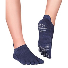 Knitido + Sora Non Slip Toe Socks for Pilates and Yoga, Indigo (55)