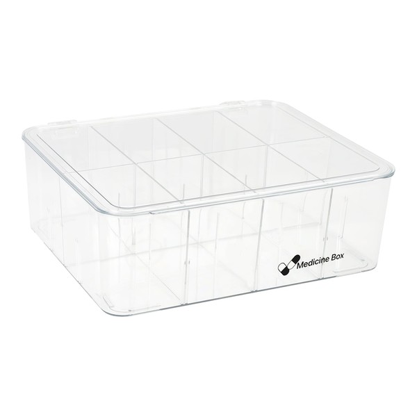 Medicine Cabinet Organizer,Pill Storage Box,Empty First Aid Kit For Home,8