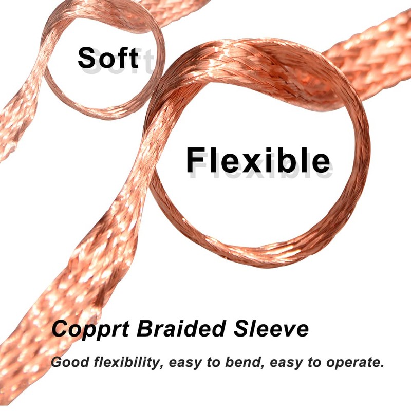 QuQuyi Copper Braided Ground Strap, 9.84ft x 5/8" Flat Tinned