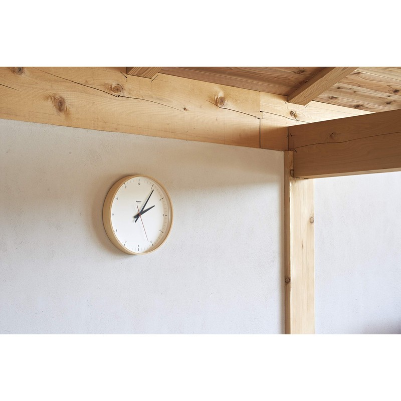 Lemnos Analog Wall Clock Natural Color Wood Plywood Clock T1-017
