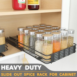 SpaceAid Pull Out Spice Rack Organizer for Cabinet, Heavy Duty Slide Out Seasoning Kitchen Organizer, Cabinet Organizer, with Labels and Chalk Marker, 8.5" W x10.75 D x2.5 H, 1 Drawer 1-Tier