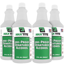 MAXTITE Denatured Alcohol, 200-Proof (1 Gallon Total, 4 Pack of 32 oz Bottles)