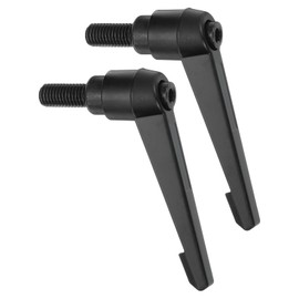 sourcing map 2Pcs M12 x 25mm Adjustable Knobs Handle Male Thread Push Button Ratchet Quick Release Locking Rotating Bolt for Lathe Machinery, Black