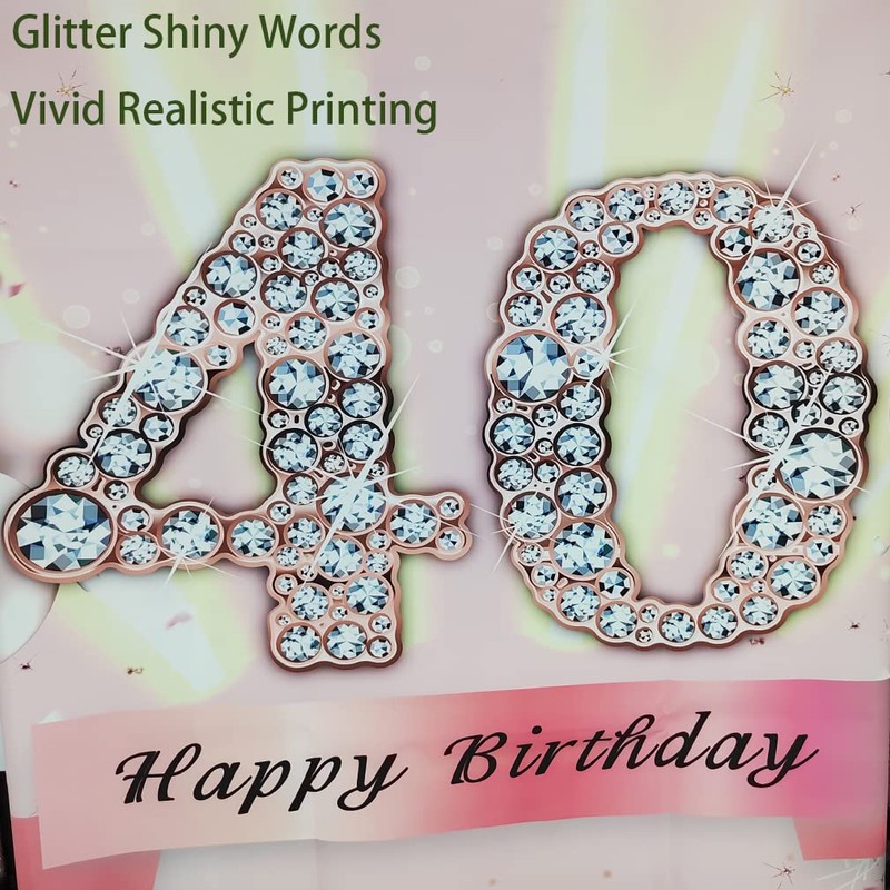 40th Birthday Decoration Party Decor For Woman Fabric Sign Poster