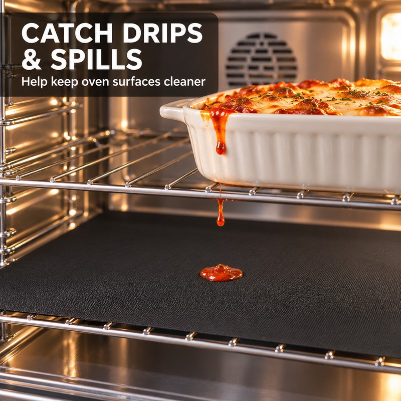 Reusable Nonstick Oven Liner Mat, PTFE Fiberglass Heat Resistant Protector