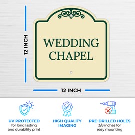Wedding Chapel Décor Sign, Green Light, 12x12 Inches, Rust Free .063 Aluminum, Fade Resistant, Made in USA by Sigo Signs