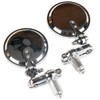 MotorToGo Silver finish Folding Round Billet Bar End Mirrors Compatible