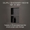 GURU USA W-S Shower Niche, Waterproof Membrane with Pre-Sloped Base,