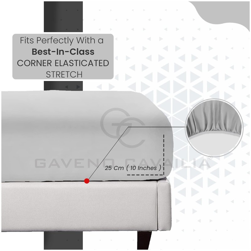 GC GAVENO CAVAILIA Extra Deep, Non Iron Percale Fitted Sheet,